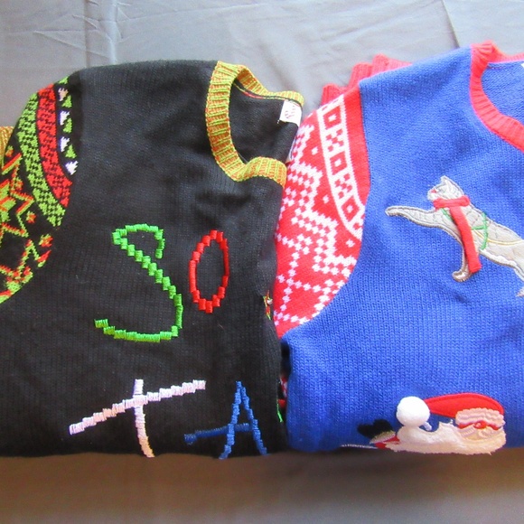 Jolly Sweaters Ugly Christmas Sweater Lot Sz M - Picture 1 of 8